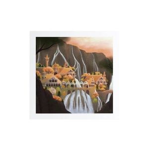Lord of the rings rivendell leah jay illustration 5x5 print